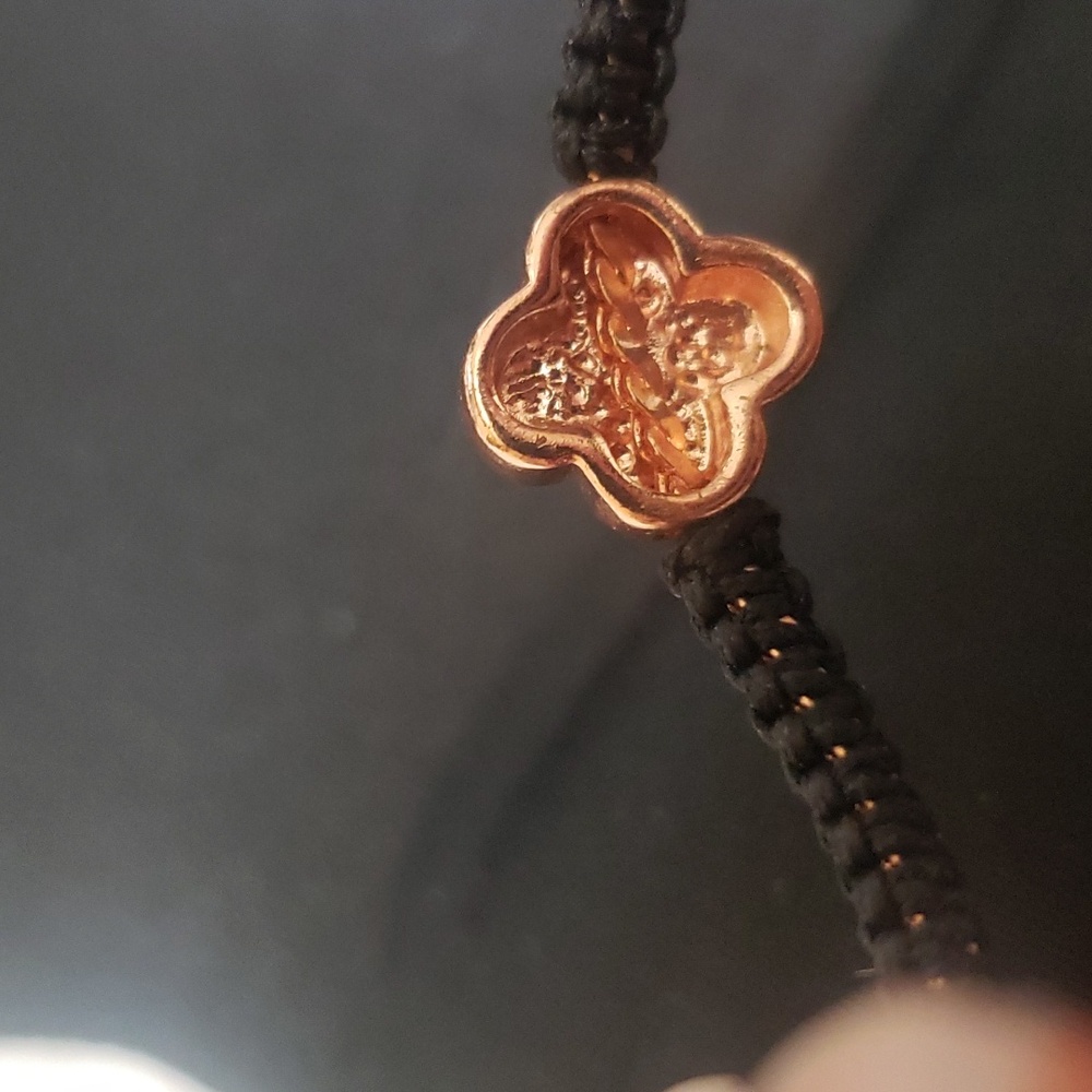 Rose Gold Clover Pave Adjustable Bracelet - Picture 6 of 6
